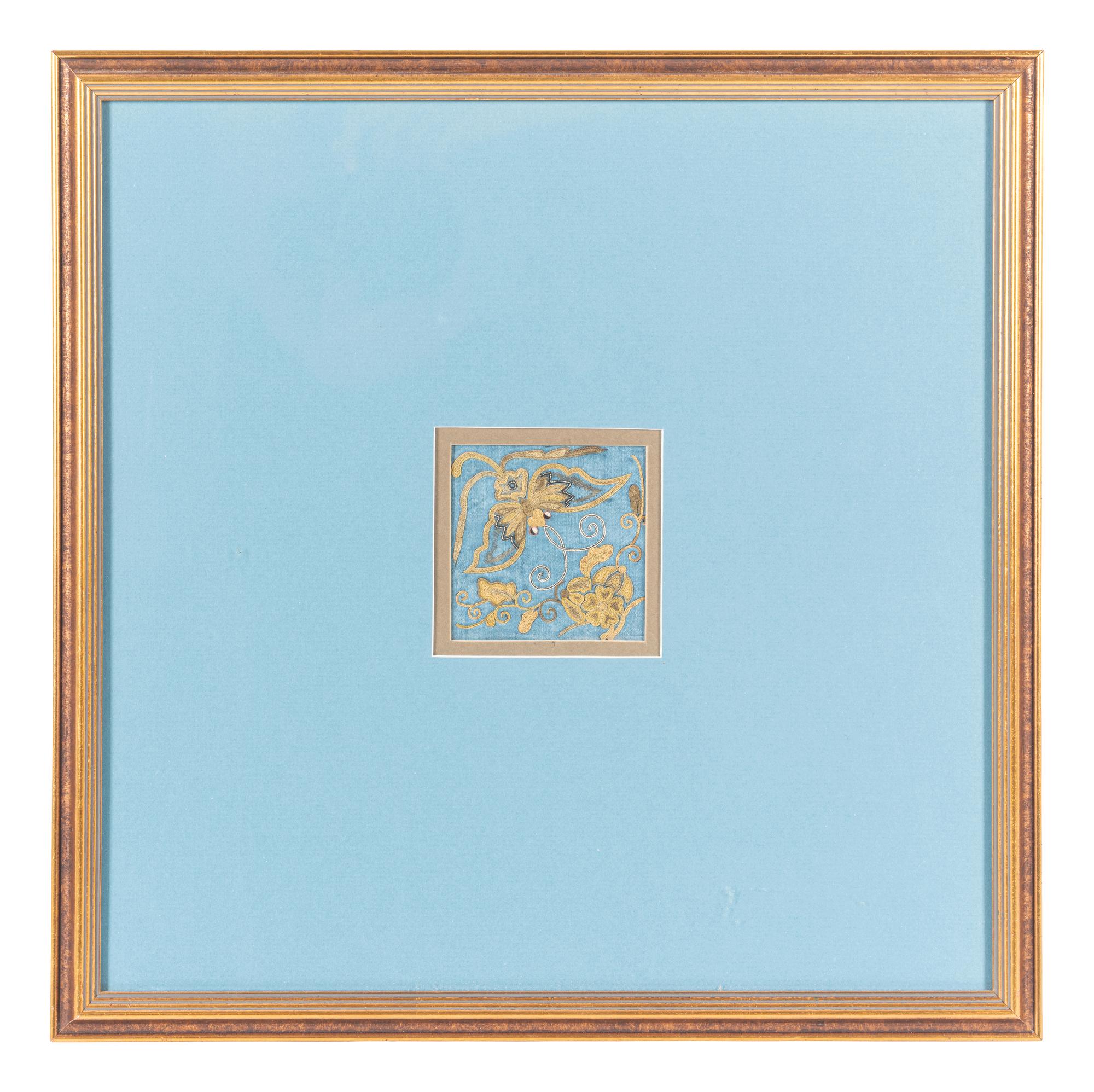Three Chinese Embroidered Silk Panels