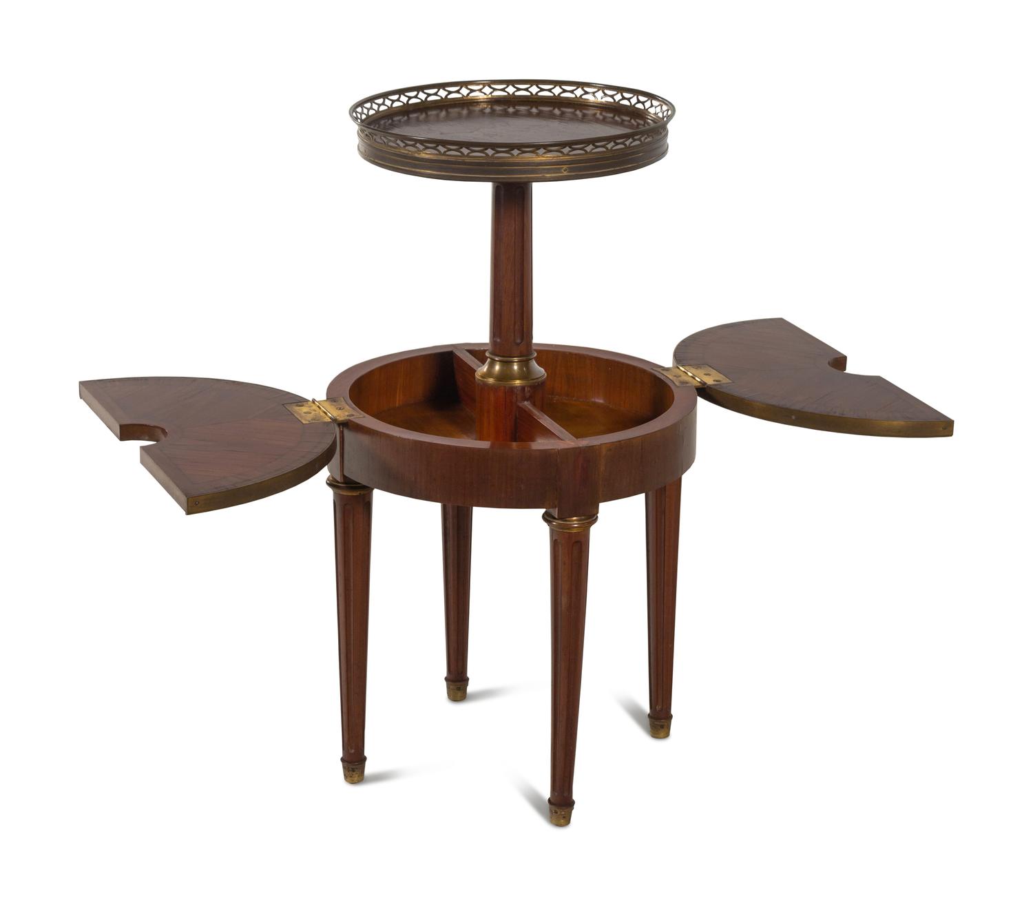 A Louis XVI Style Gilt Metal Mounted Two-Tier Side Table