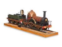 A Finely Constructed and Historically Authentic 3/4-Inch Scale (5 Inch Gauge) Model of the Great Western Railway Broad Gauge 2-2-2 Locomotive