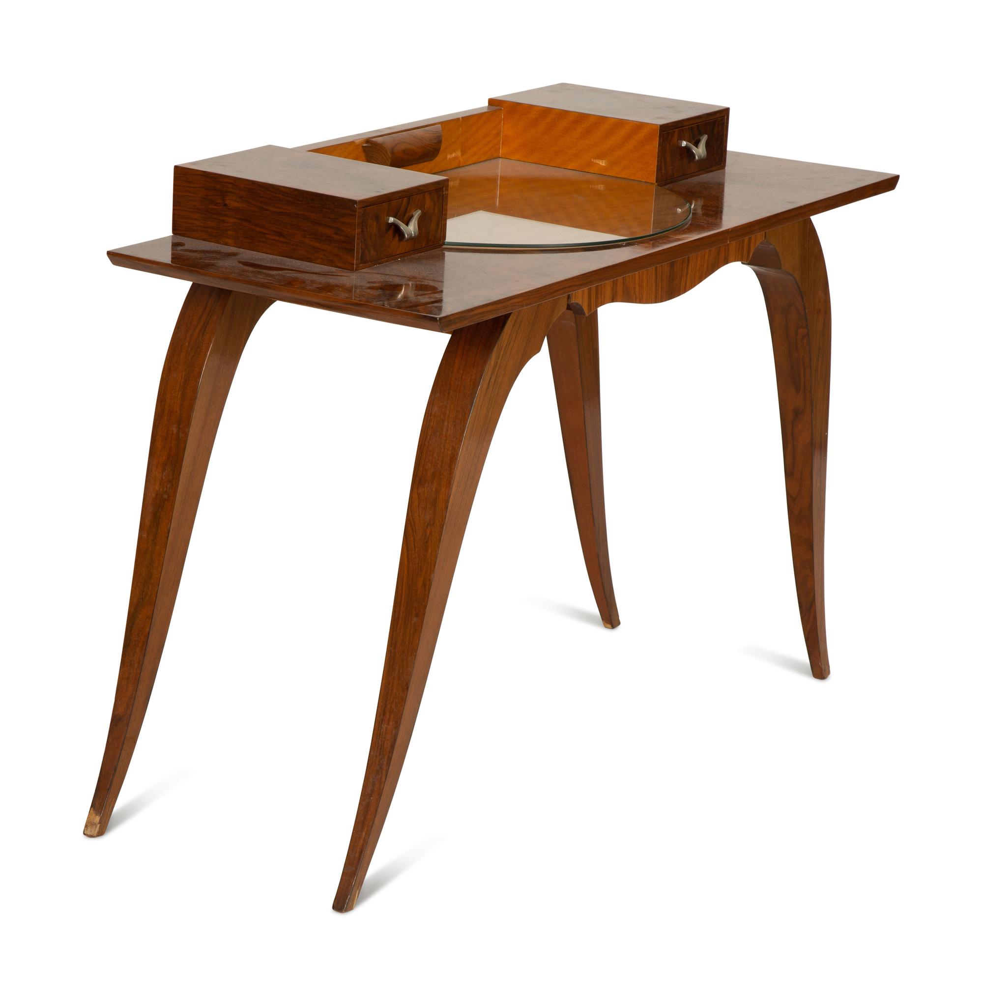 A French Art Deco Walnut and Lemon Wood Dressing Table — Early 20th Century