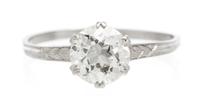 A Vintage Platinum and Diamond Solitaire Ring, 1.90 dwts.