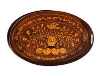 A Dutch Marquetry Tray on a Later Stand