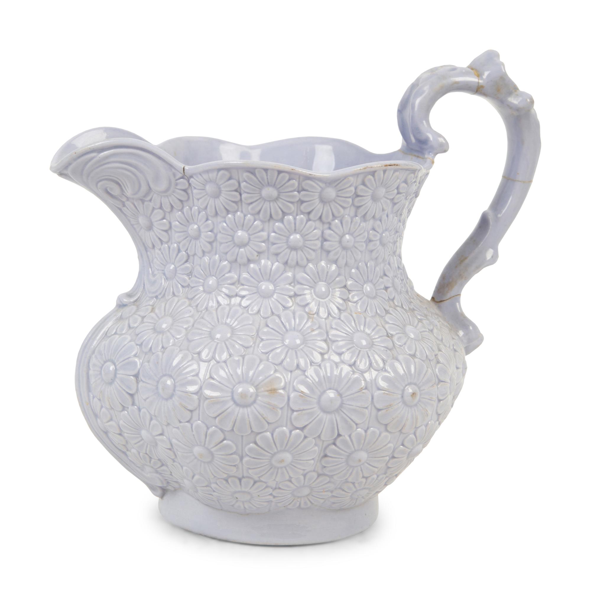 A Collection of Seven English Salt Glazed Relief Form Articles — 19TH/20TH CENTURY