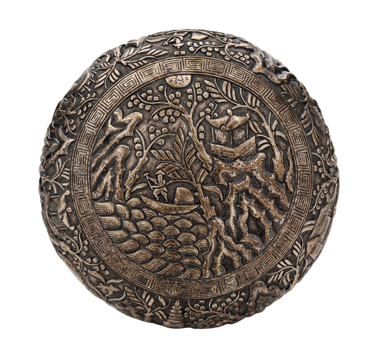 A Chinese Export Silver Covered Box
