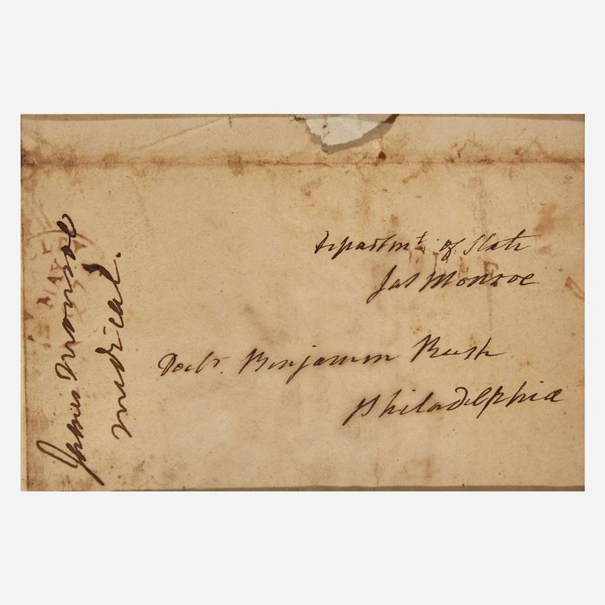 [Presidential] Monroe, James Autograph Letter, signed