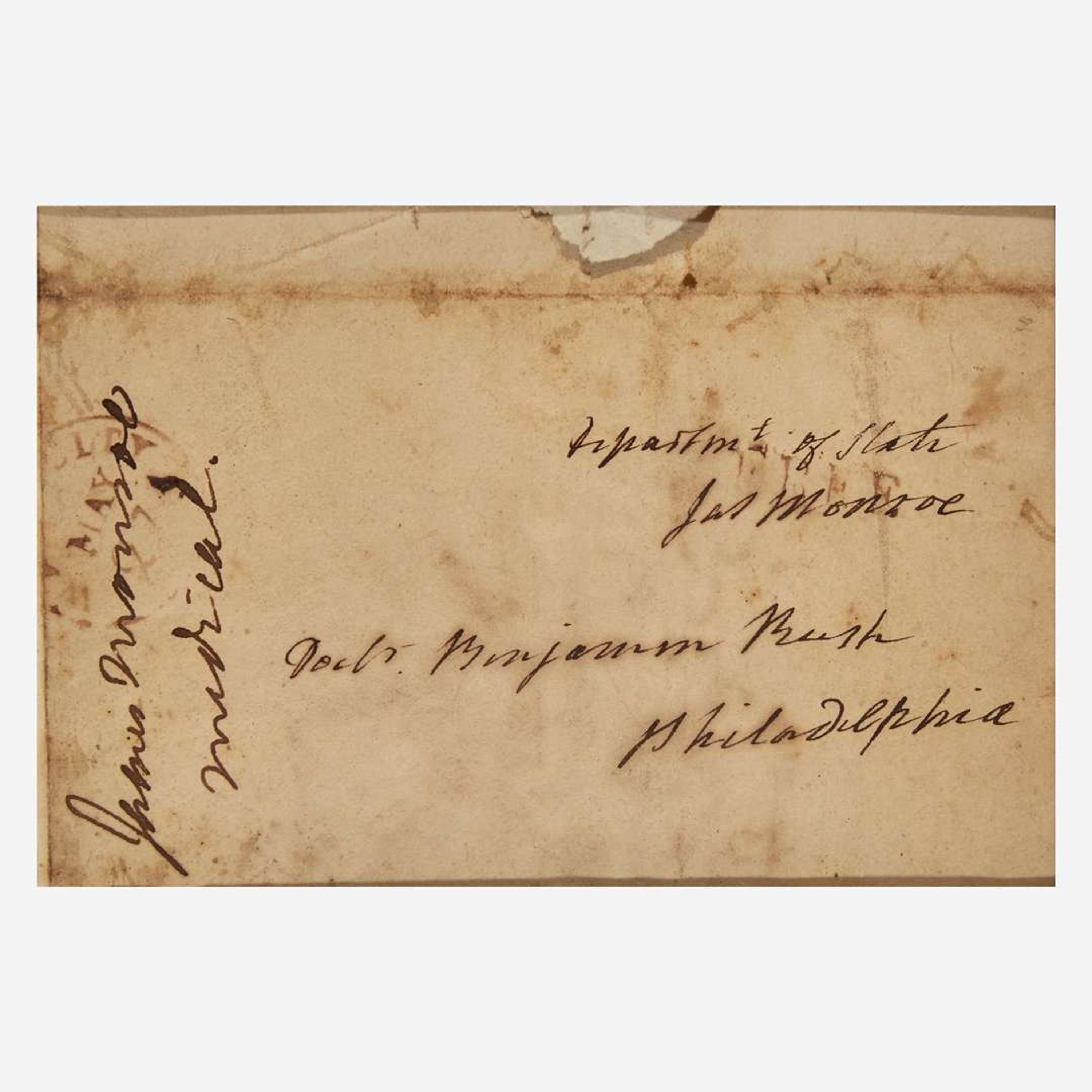 [Presidential] Monroe, James Autograph Letter, signed