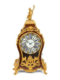 A Louis XV Gilt Bronze Mounted Kingwood Bracket Clock and Matching Wall Bracket