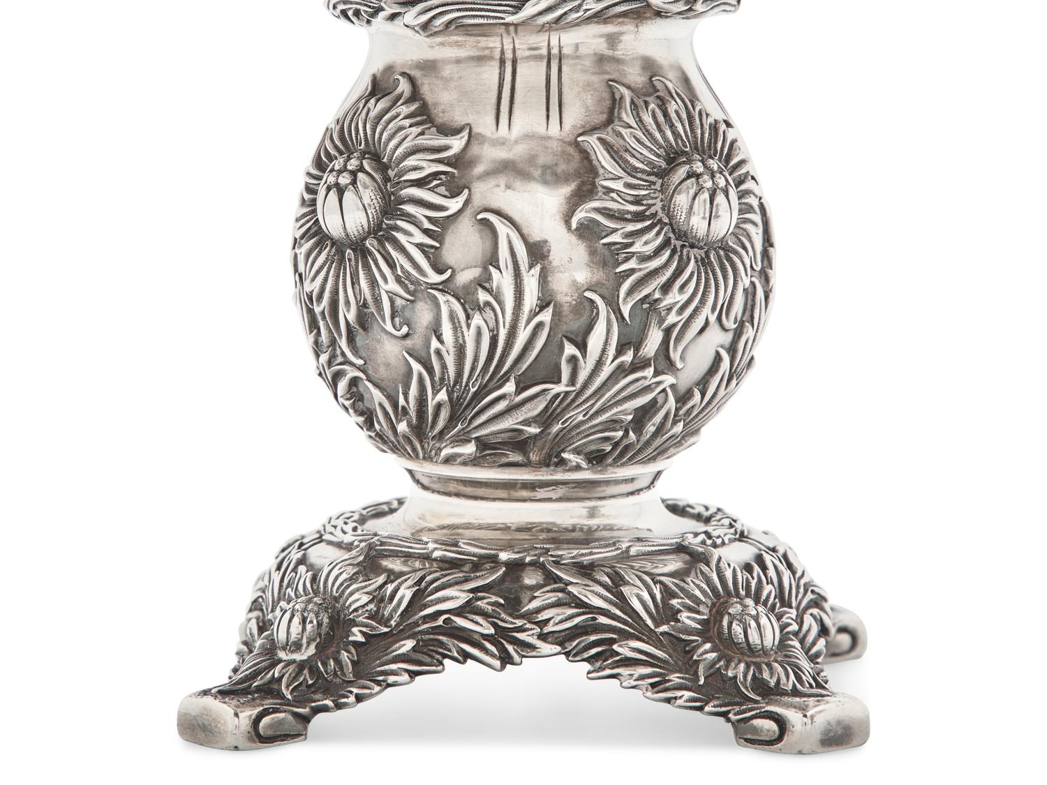 A Pair of Tiffany & Co. Sterling Silver Chrysanthemum Tazza
