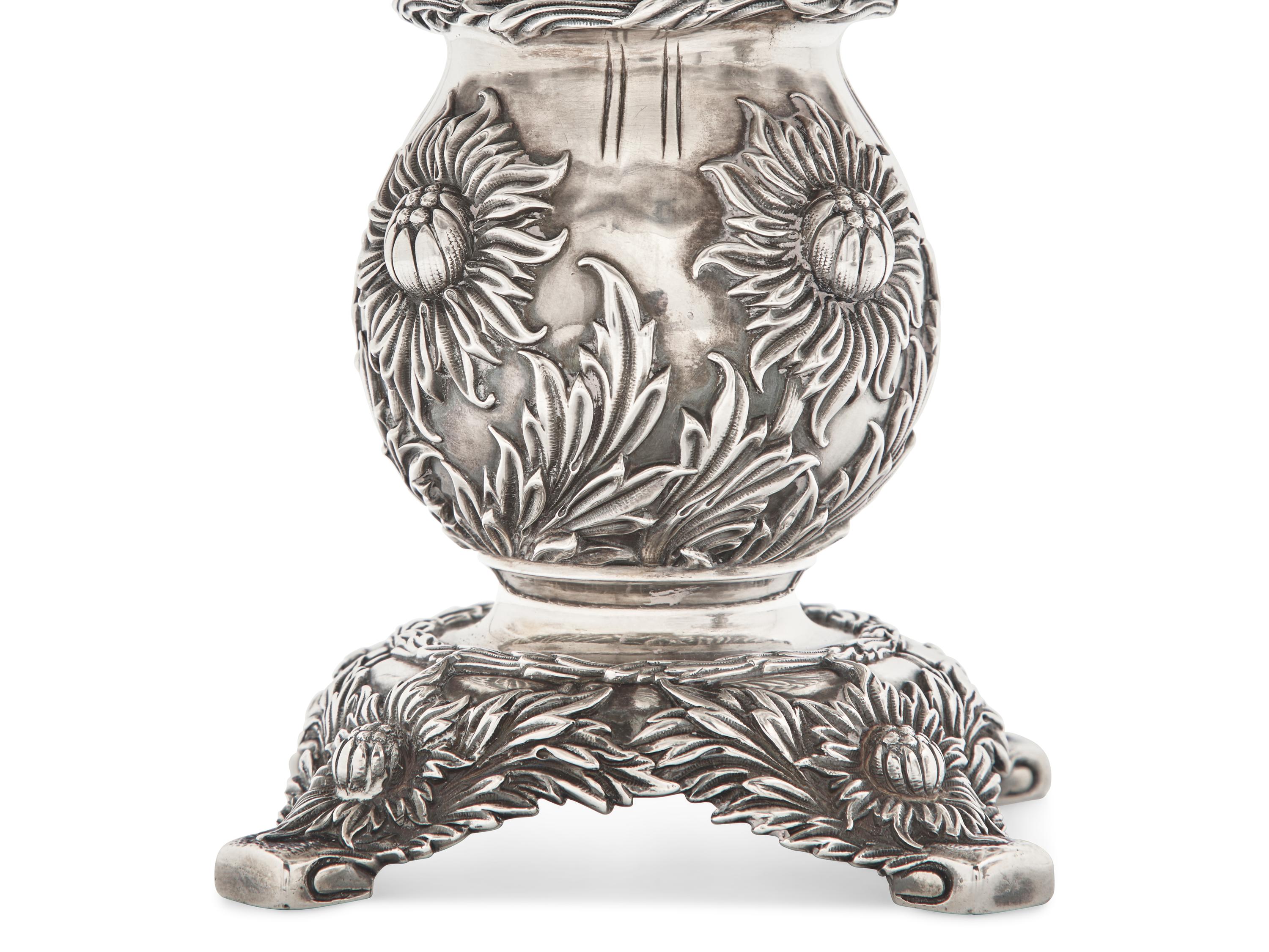 A Pair of Tiffany & Co. Sterling Silver Chrysanthemum Tazza