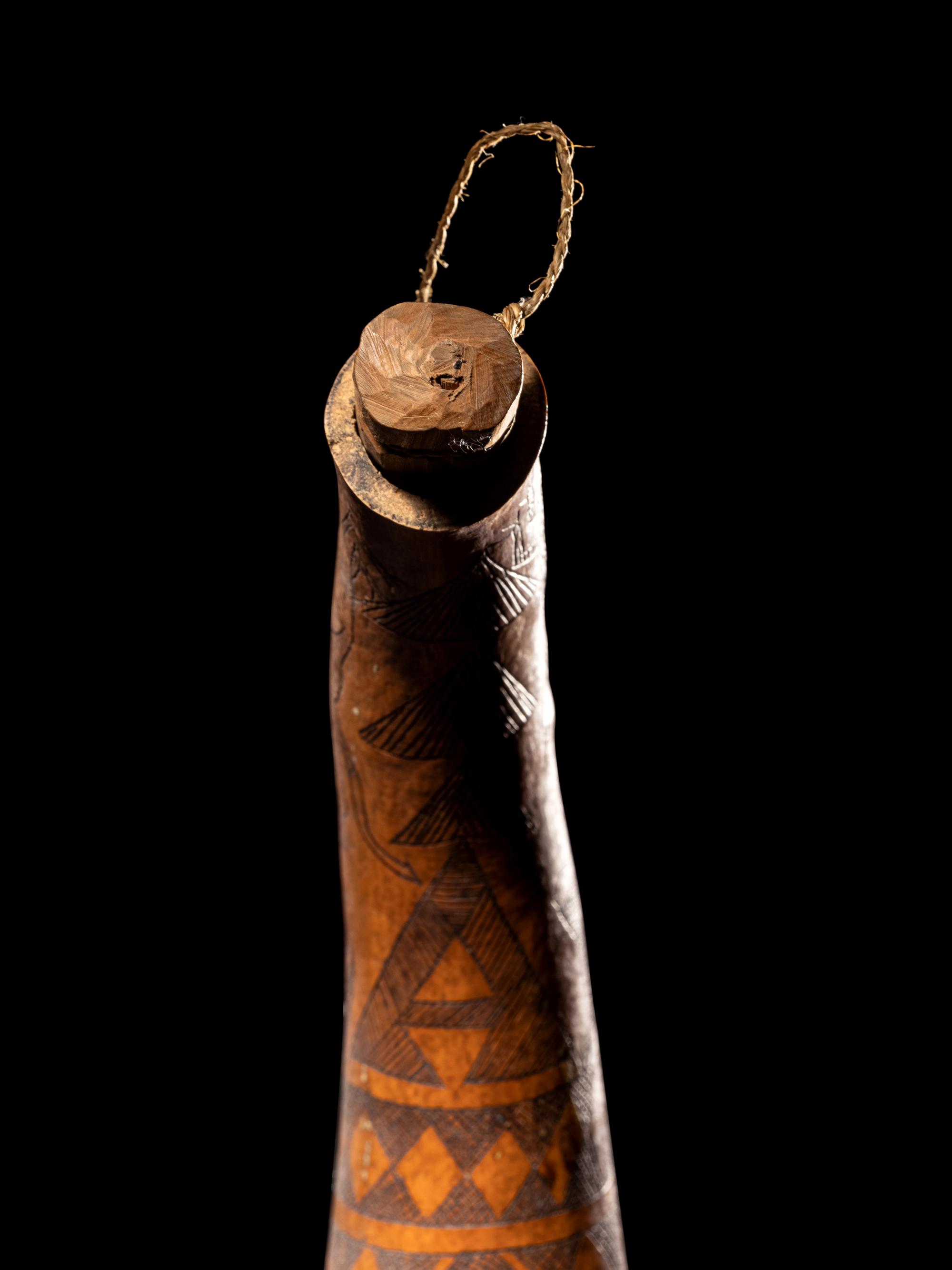 A Maasai Painted Hide Shield and Milk Gourd