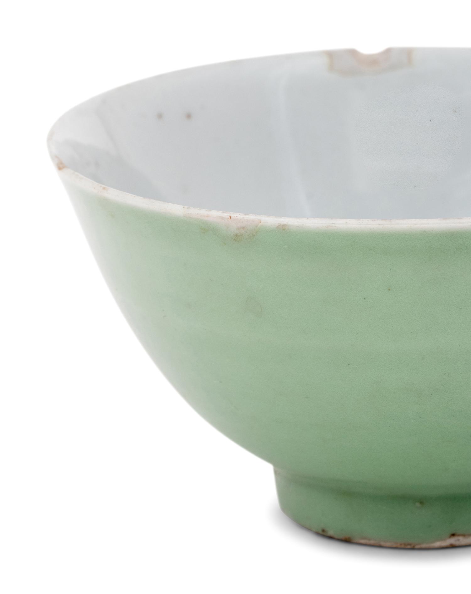 Two Chinese Celadon Glazed Porcelain Vessels