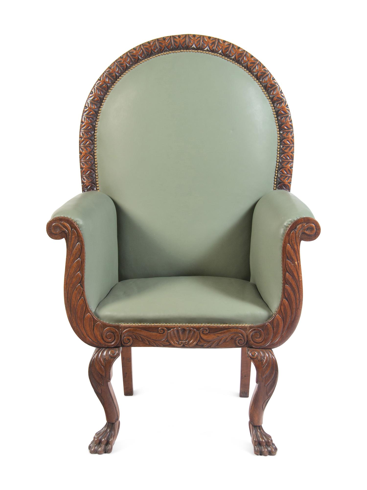 An Italian Carved Walnut Armchair