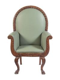 An Italian Carved Walnut Armchair