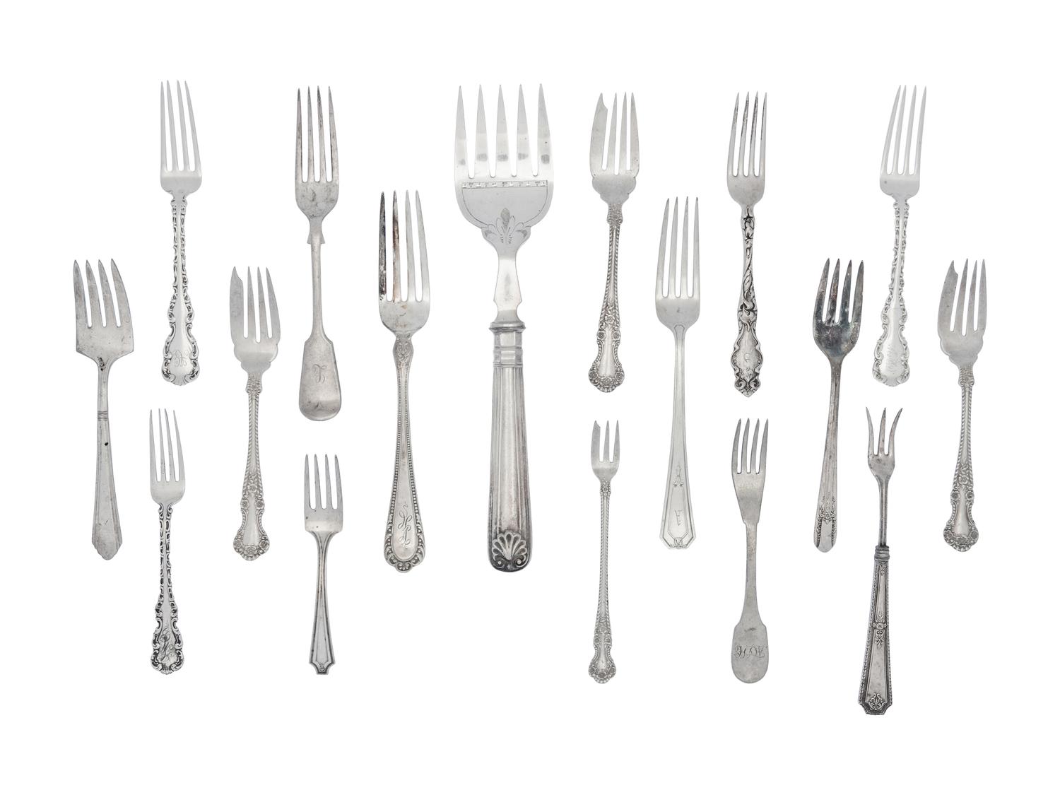 A Collection of American Silver Forks