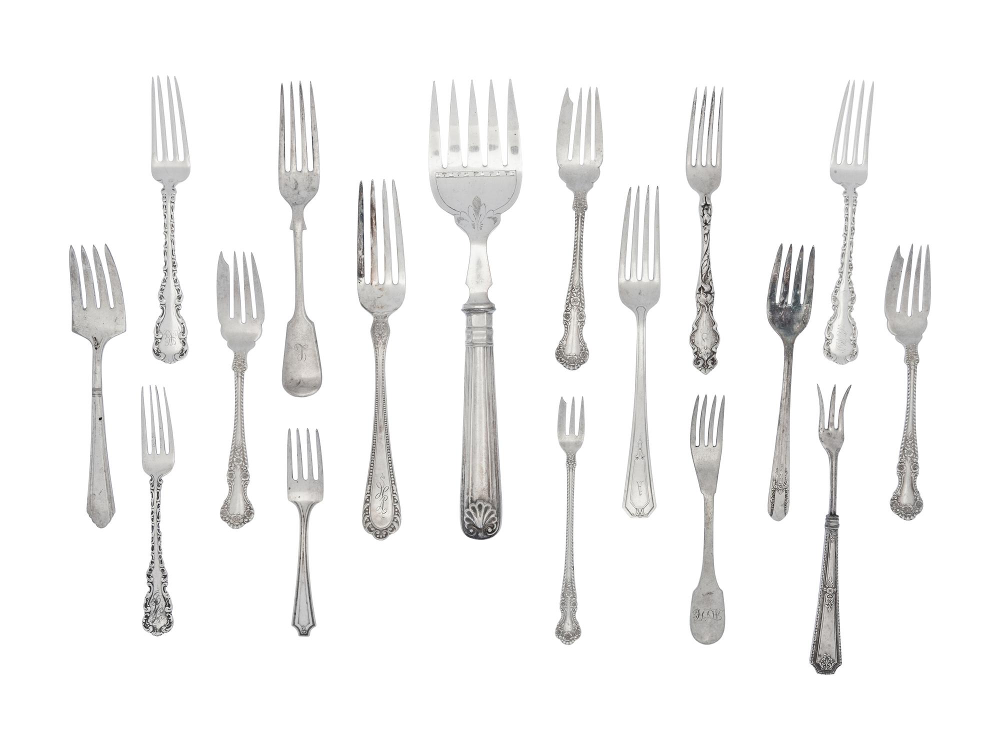 A Collection of American Silver Forks