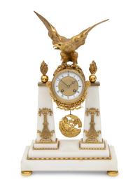 A French Gilt-Bronze Mounted Alabaster Clock