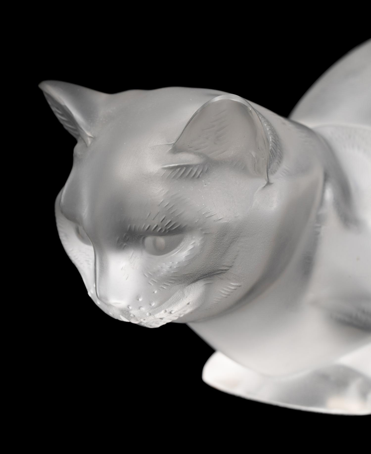 Two Lalique Cat Figures