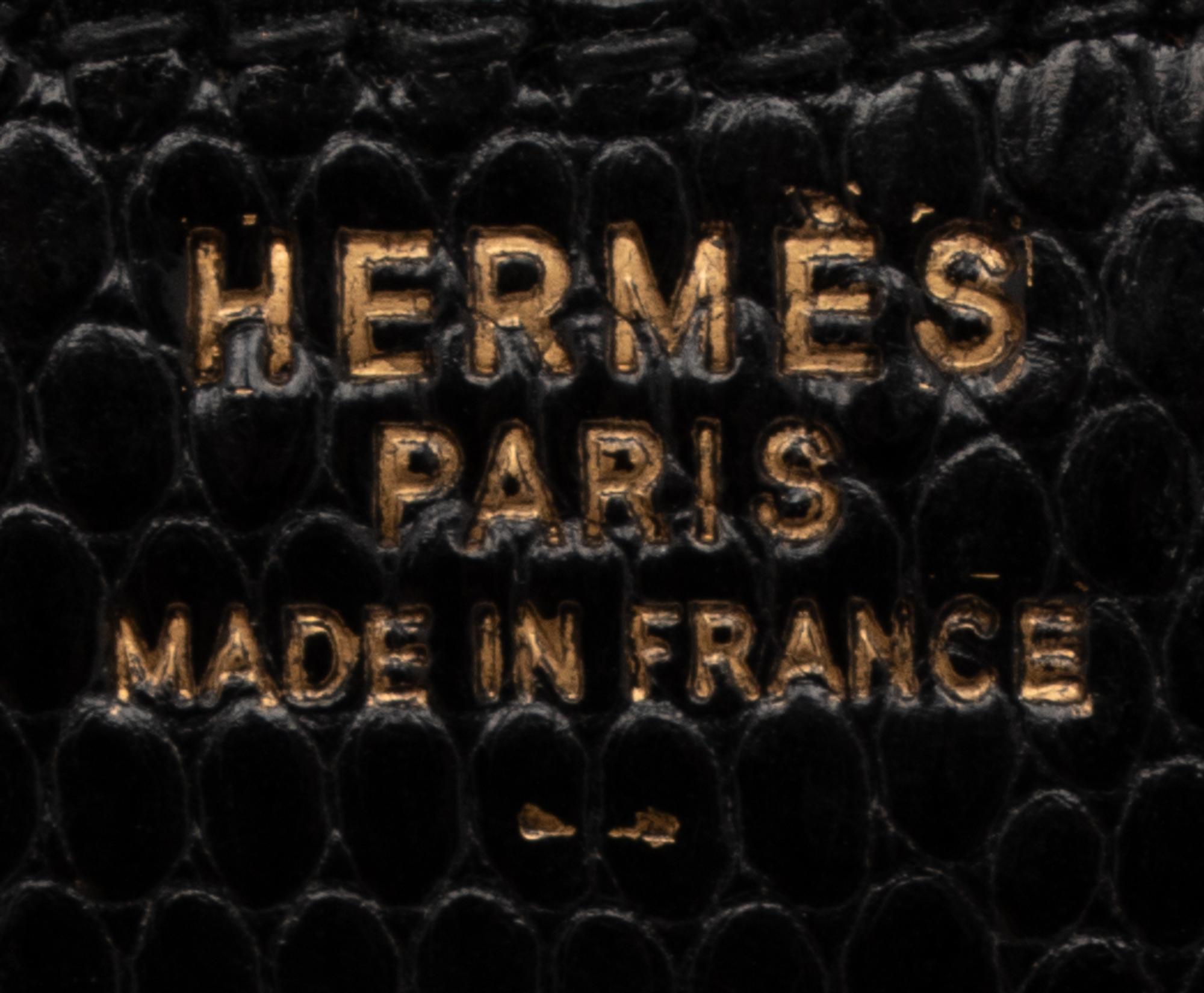 Hermès Lydie Clutch in Black Lizard, Mid-Late 20th Century