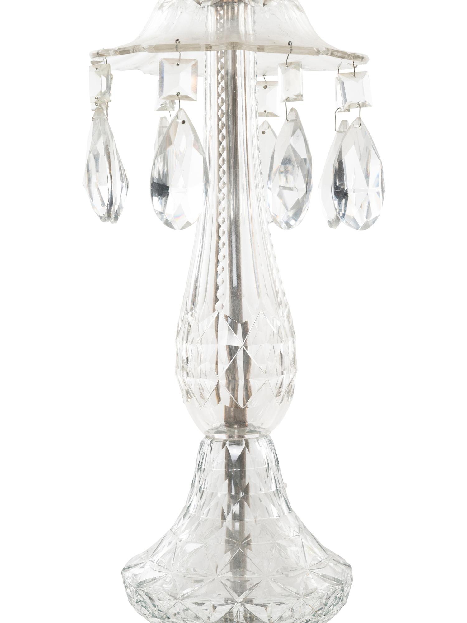 An English Cut Glass Six-Light Chandelier