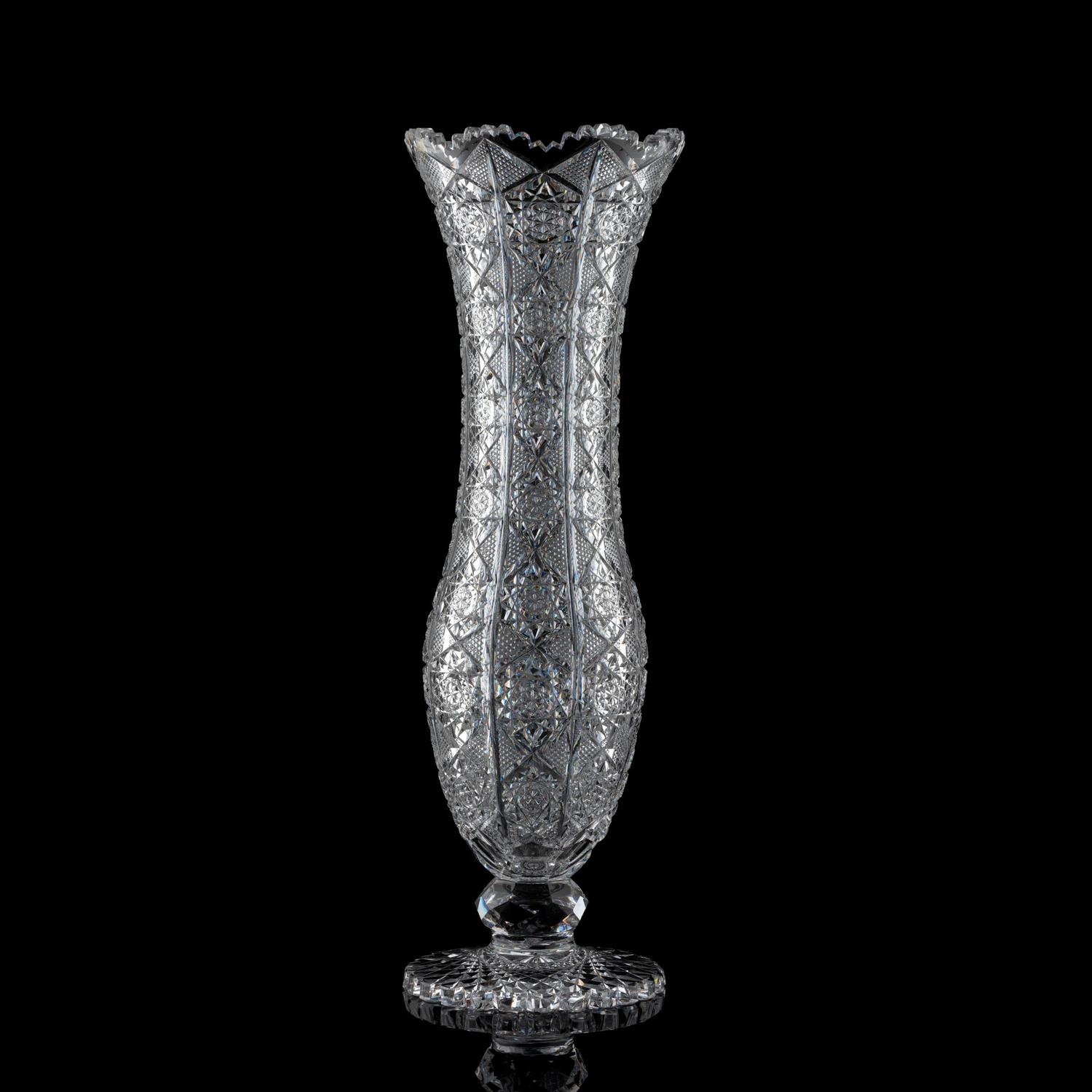A Brilliant-Period Cut Glass Trumpet Vase