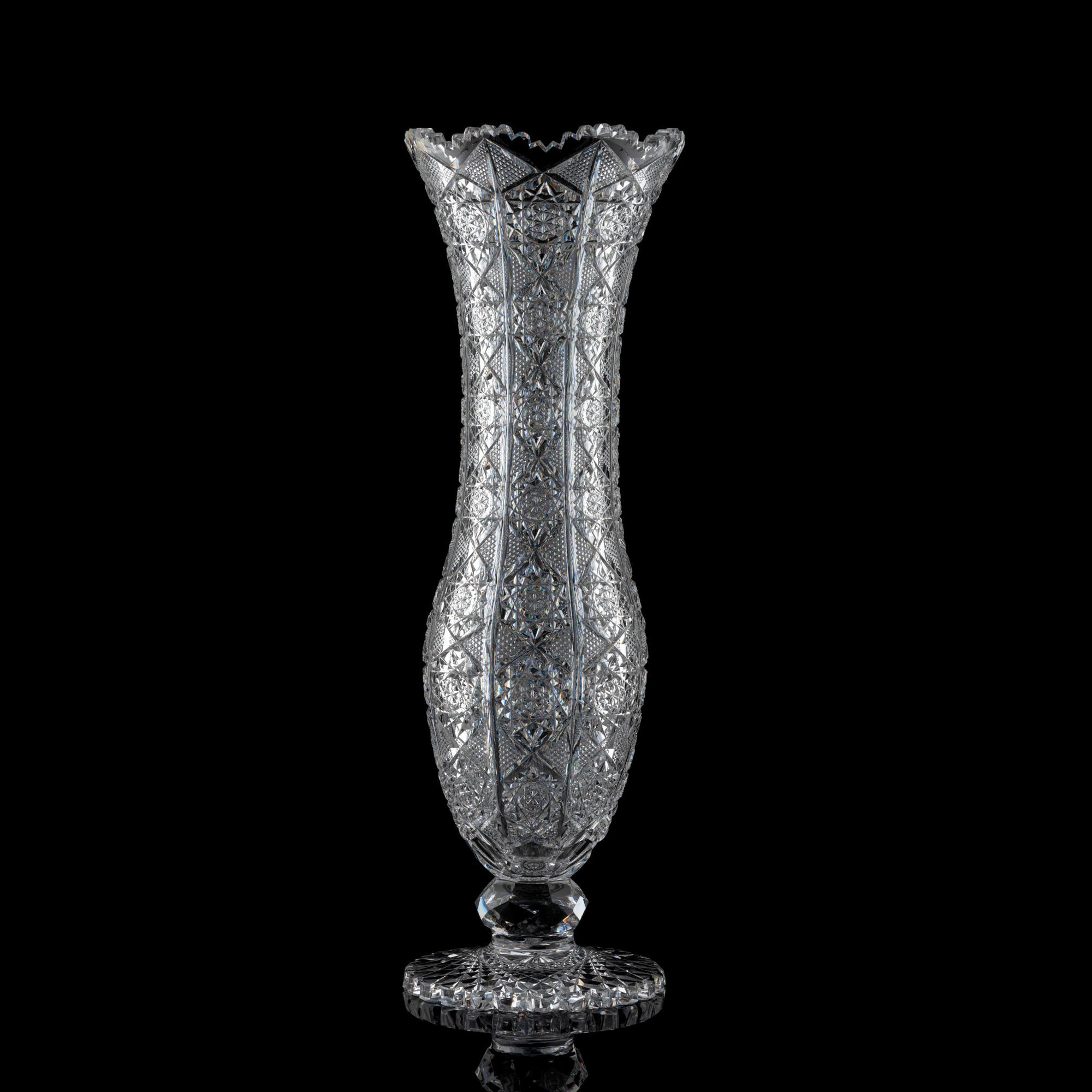 A Brilliant-Period Cut Glass Trumpet Vase