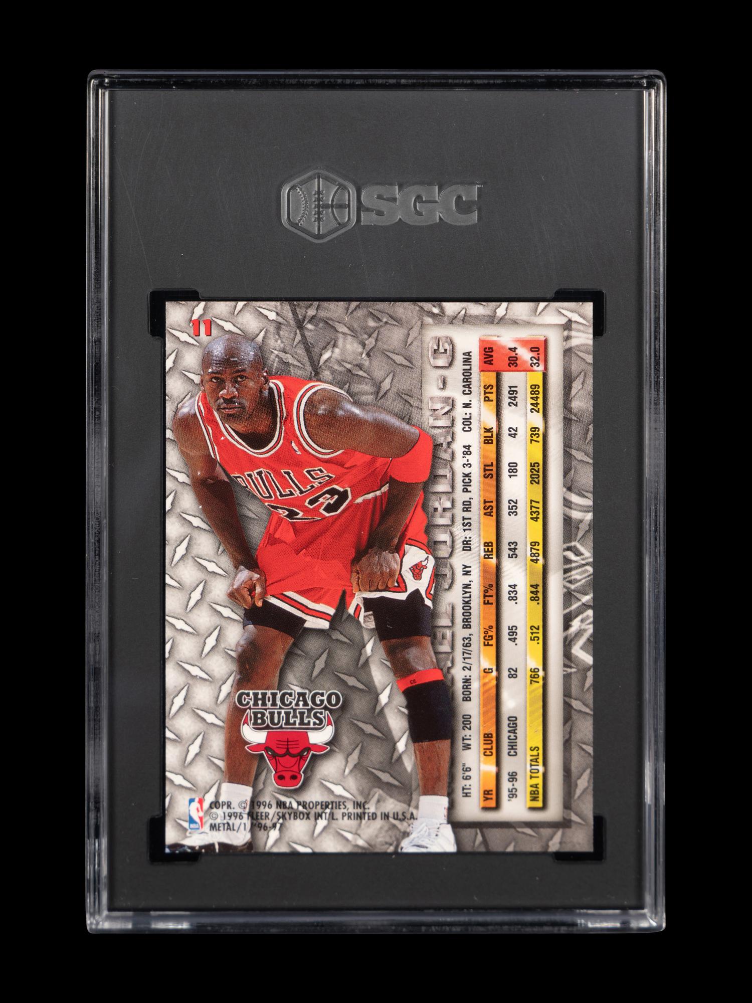 A 1996-97 Fleer Metal Michael Jordan Basketball Card No. 11 (SGC 10 GEM MINT)