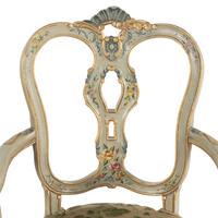 A Venetian Style Polychrome Painted Armchair
