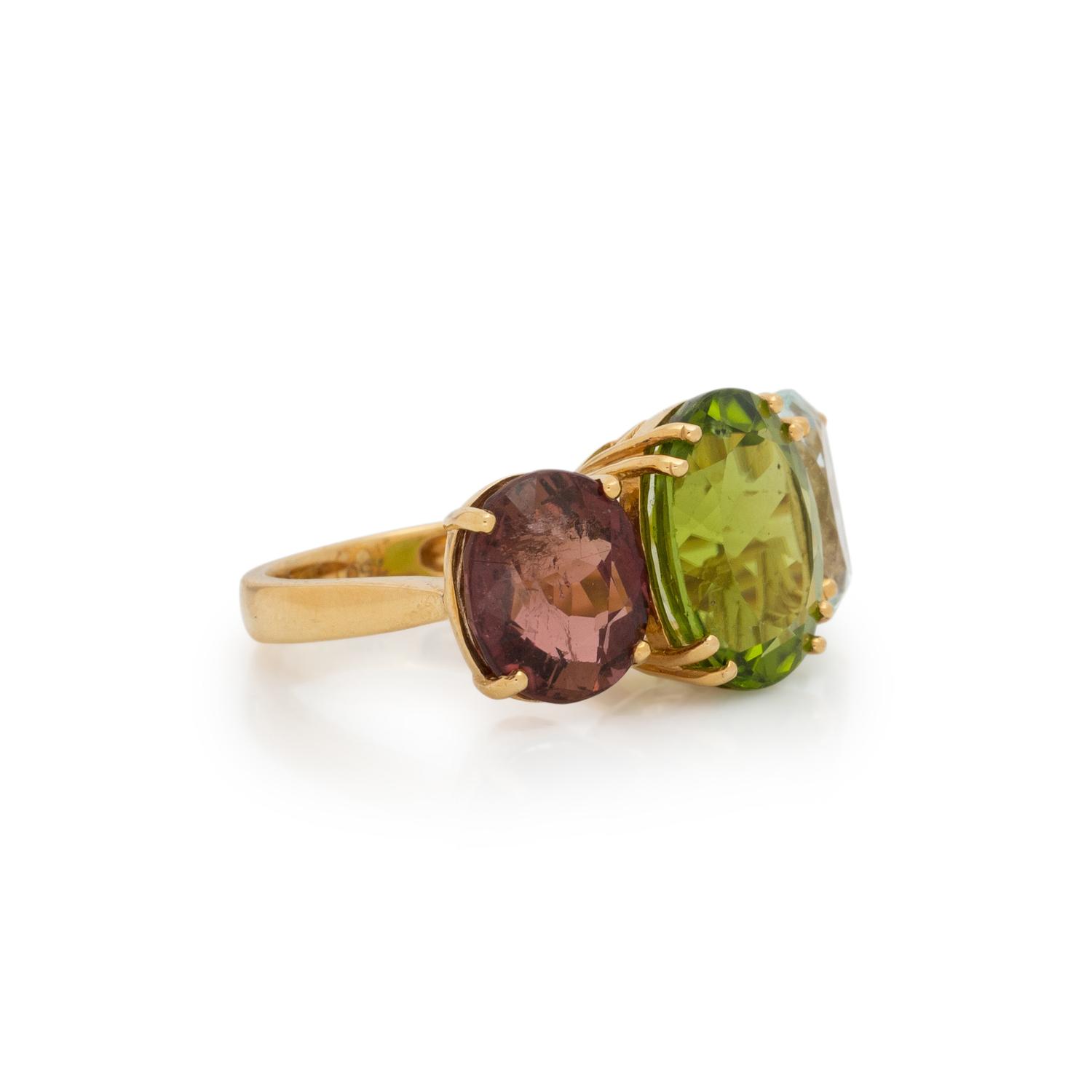 MULTIGEM AND YELLOW GOLD RING