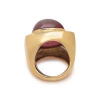 YELLOW GOLD, RUBELLITE TOURMALINE AND DIAMOND RING