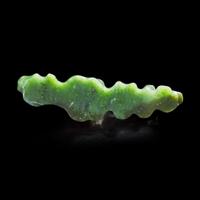 A Chinese carved spinach jade "Mountain" brush rest 菠菜綠玉筆架