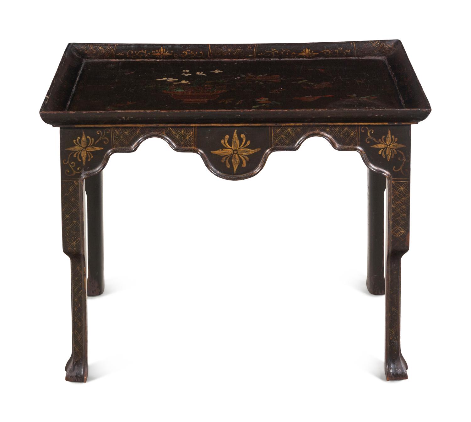 A Queen Anne Style Chinoiserie-Decorated Low Table
