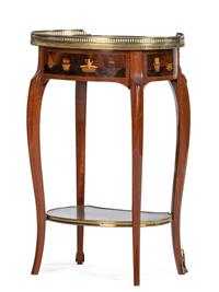 A Louis XV Style Gilt Metal Mounted Marquetry Side Table