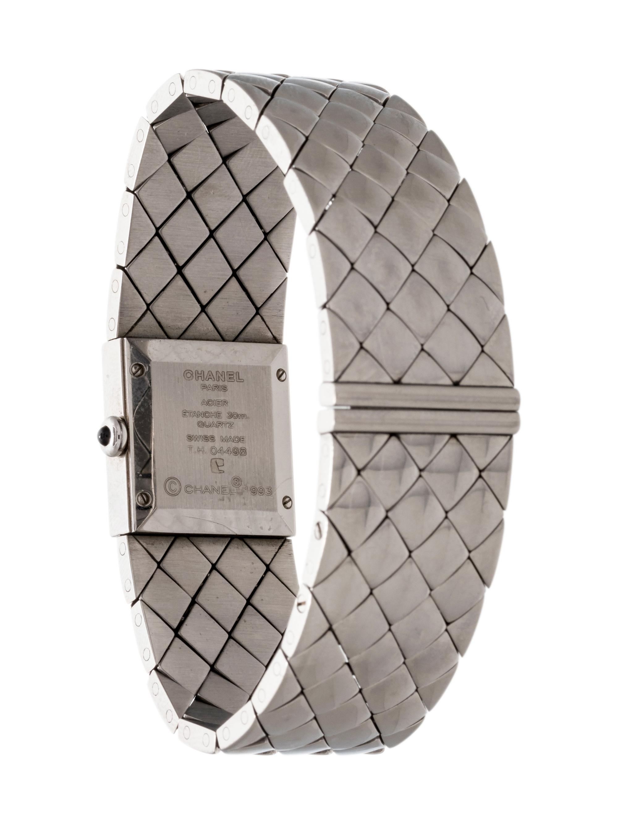 CHANEL, STEEL AND DIAMOND 'MATELASSÉ' WRISTWATCH