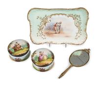 A Group of Limoges Porcelain Vanity Items