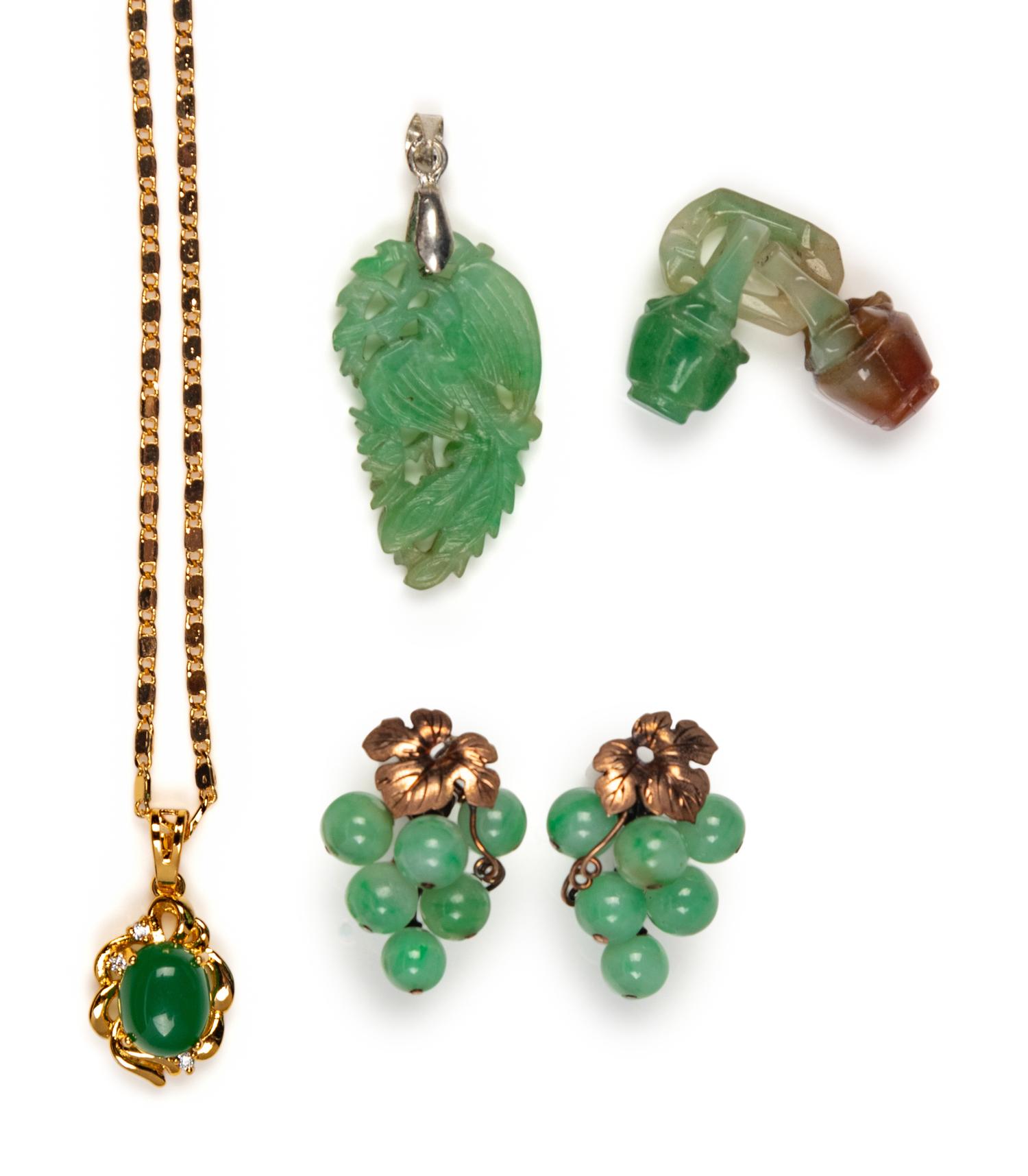 Five Chinese Jadeite Jewelry
