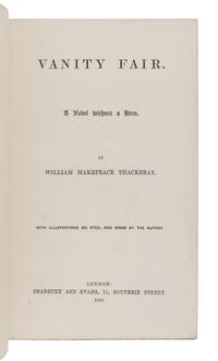 THACKERAY, William Makepeace (1811-1863). Vanity Fair. London: Bradbury and Evans, 1848.