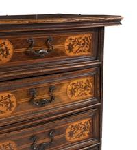 An Italian Baroque Marquetry and Walnut Bureau Chest