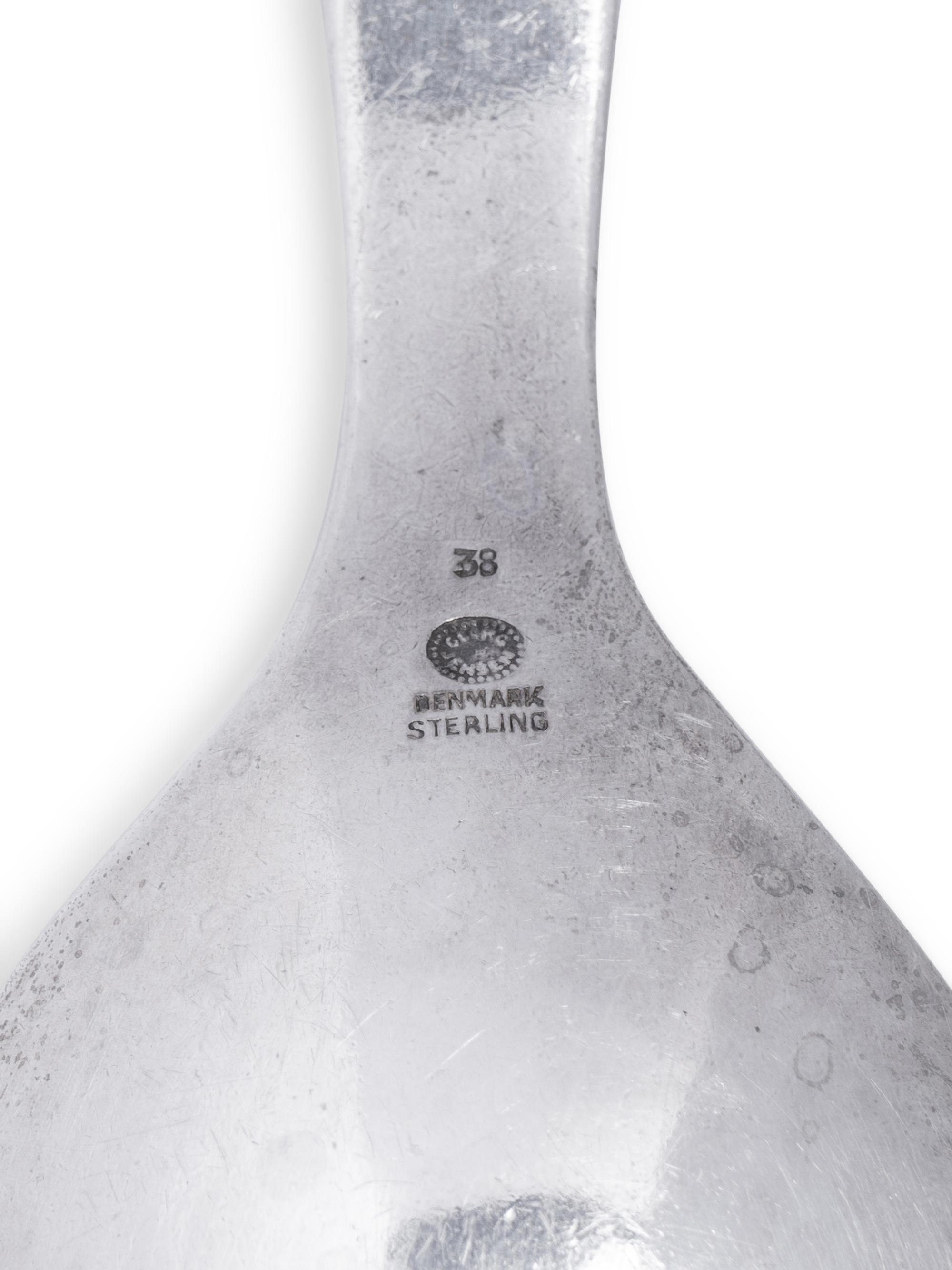 A Georg Jensen Silver Two-Piece Salad Serving Set