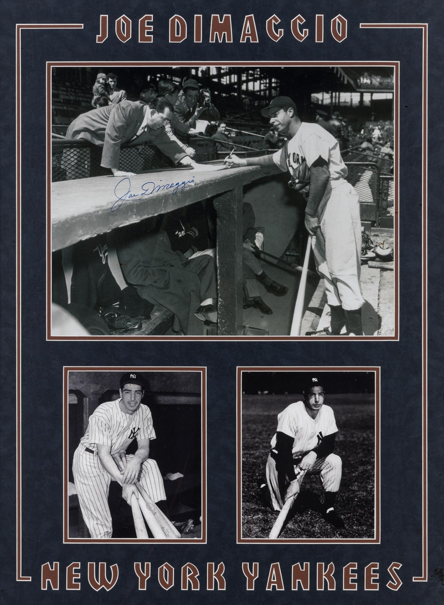 A Joe DiMaggio Signed Autograph Large Display (Beckett Authentication Services Letter),