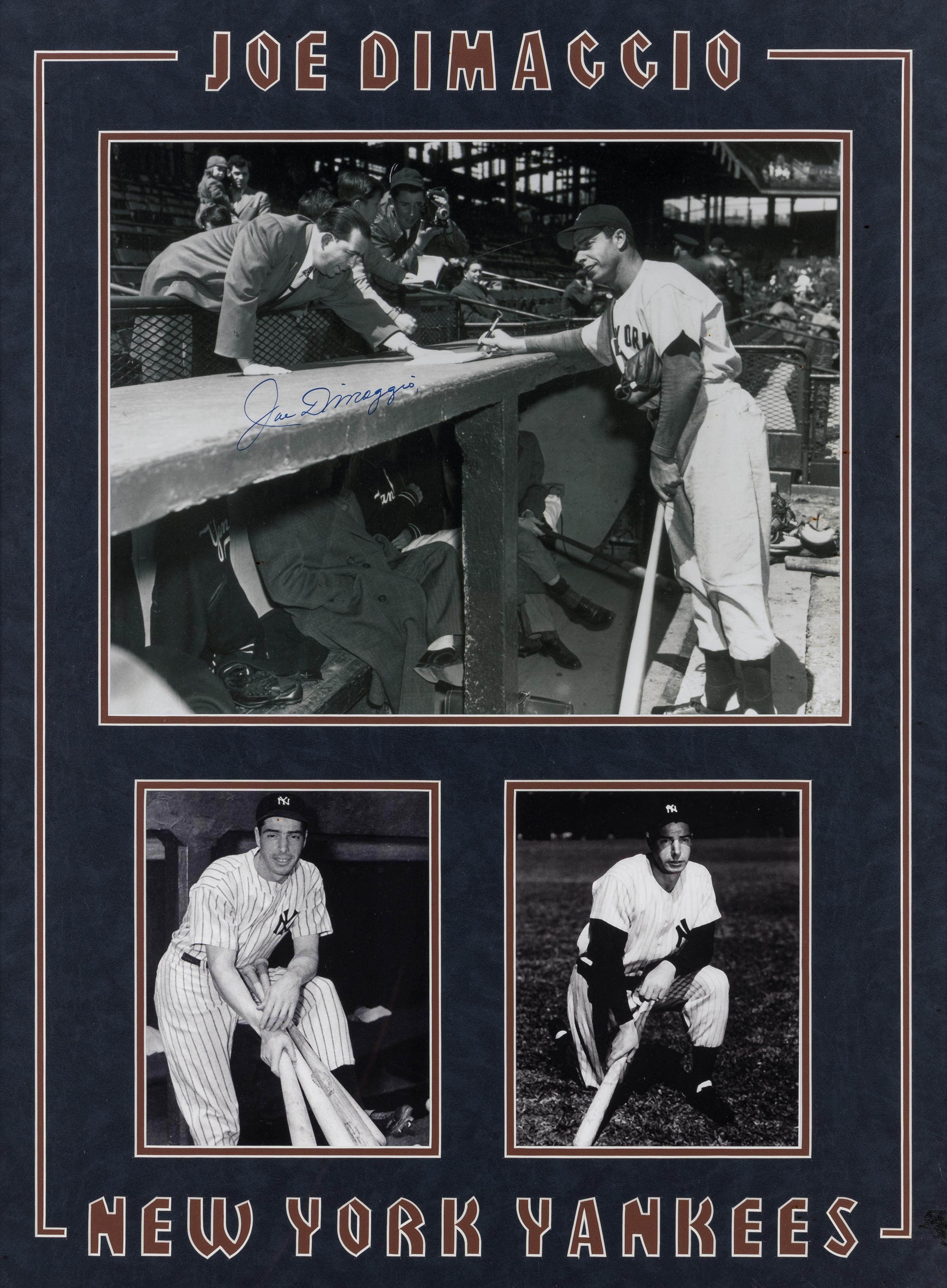 A Joe DiMaggio Signed Autograph Large Display (Beckett Authentication Services Letter),