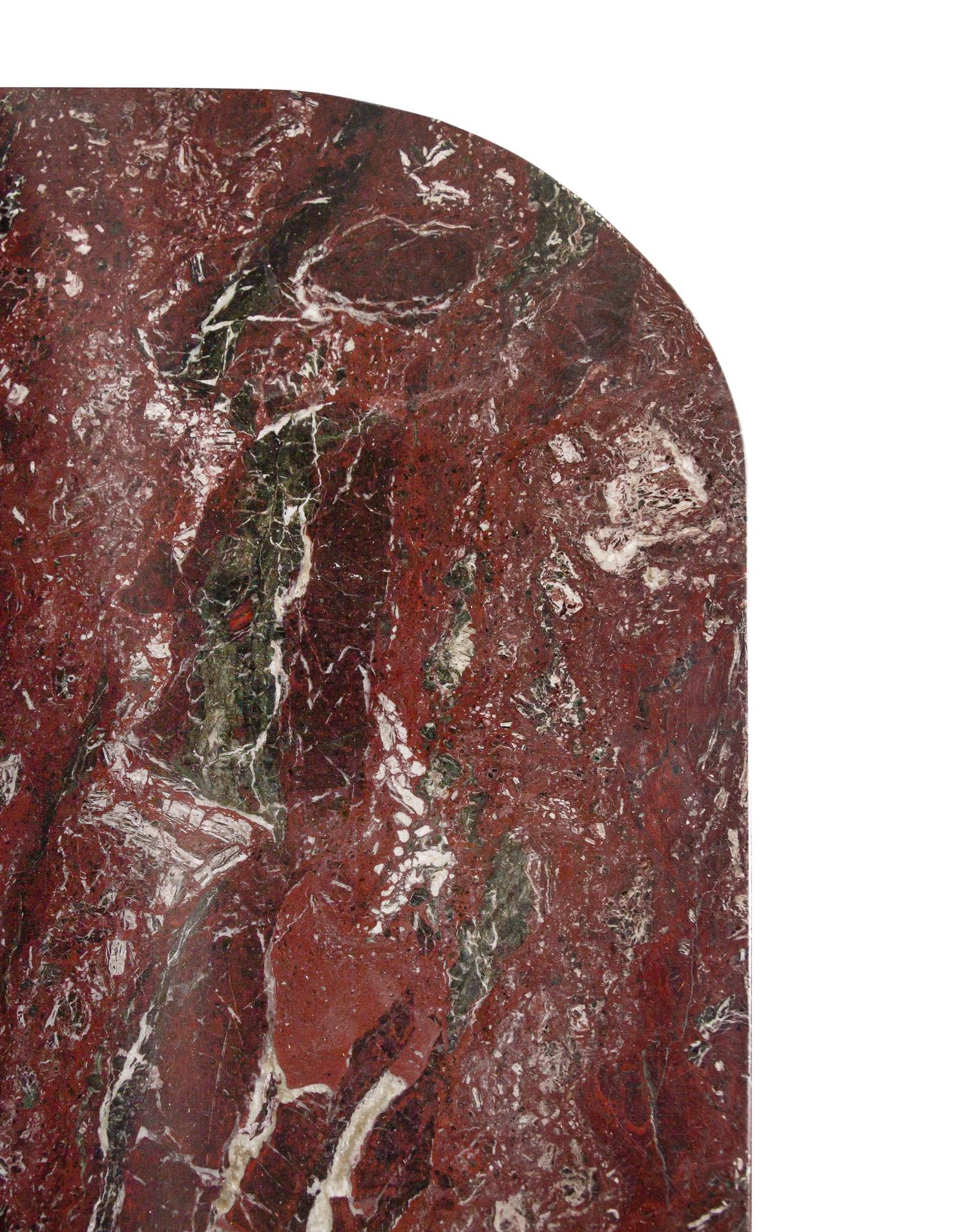 An Italian Carved Walnut Marble-Top Server