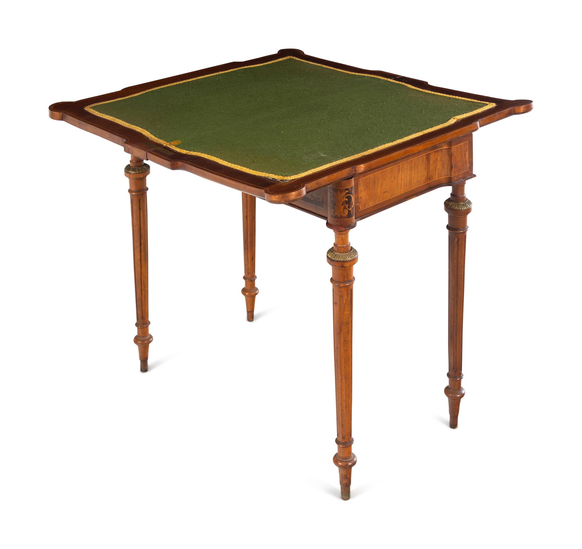 A Napoleon III Marquetry Decorated Game Table
