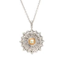 TIFFANY & CO., YELLOW DIAMOND AND DIAMOND 'DAISY' PENDANT/NECKLACE