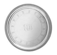 A George III Silver Salver, Thomas Hannam & John Crouch, London 1807, having a gadrooned rim, centered by an engraved monogram with a s