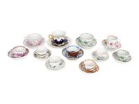 Eleven Meissen Porcelain Teacups and Saucers — PRIMARILY 20TH CENTURY