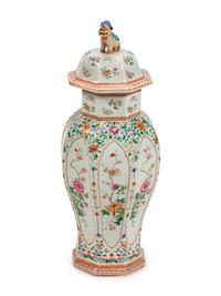 A Chinese Famille Rose Porcelain Octagonal Covered Vase — 19TH CENTURY