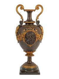 A Large French Neoclassical Gilt Bronze and Cast Metal Vase