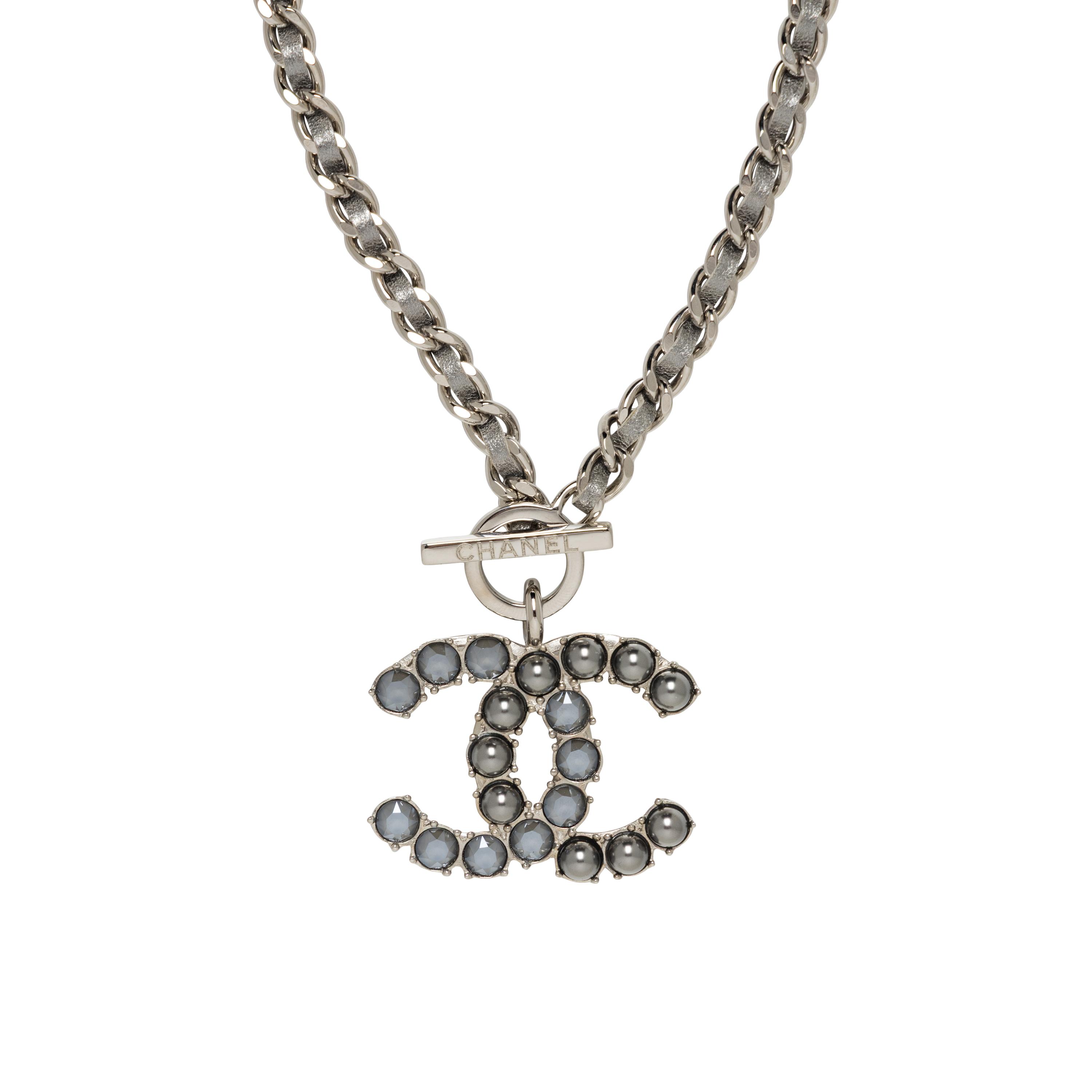 Chanel, Chain & CC Pendant Choker Necklace