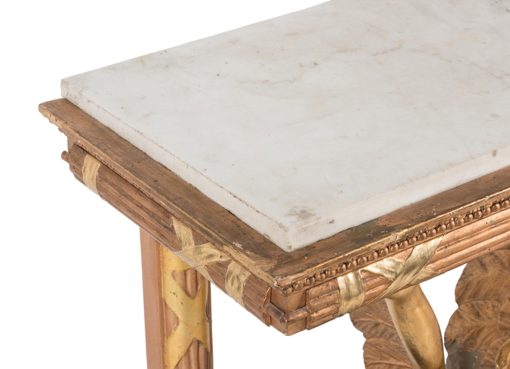 A Swedish Giltwood Console Table and Mirror