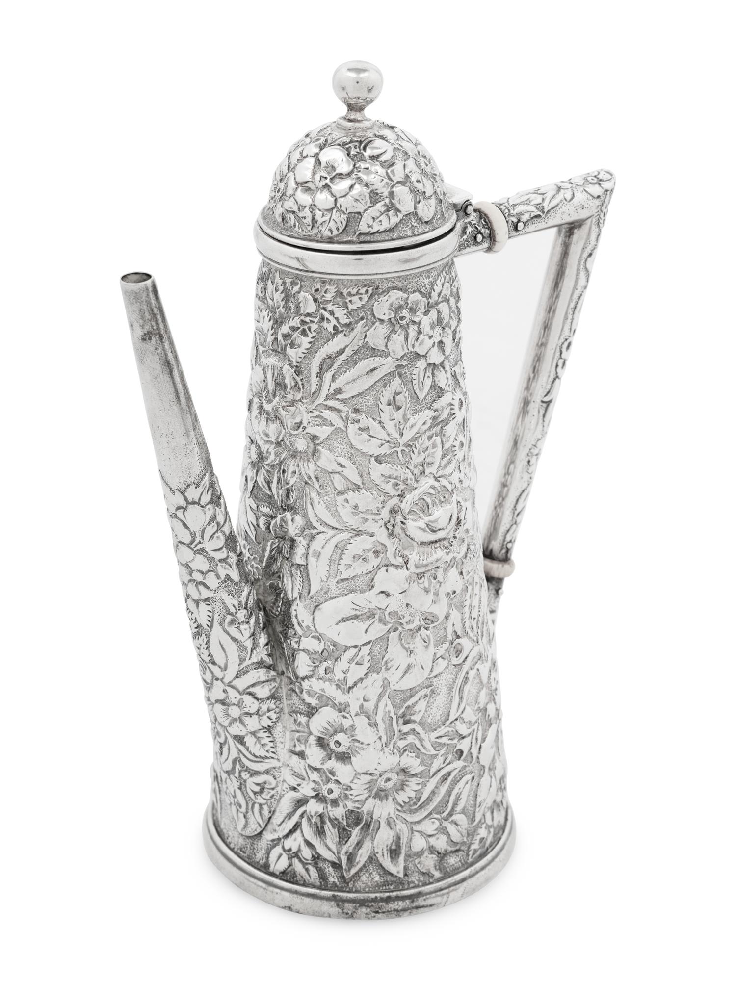 A Group of Five American Silver Repoussé Table Articles